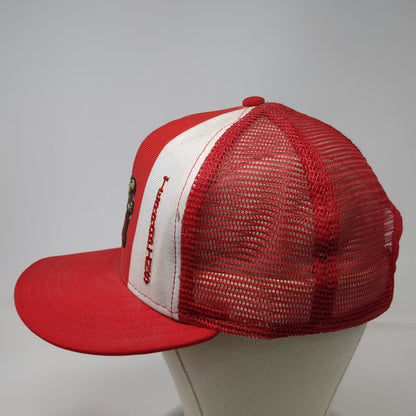 AJ Maryland Terrapins NCAA Red Trucker Hat L Mesh Snapback Striped Vintage