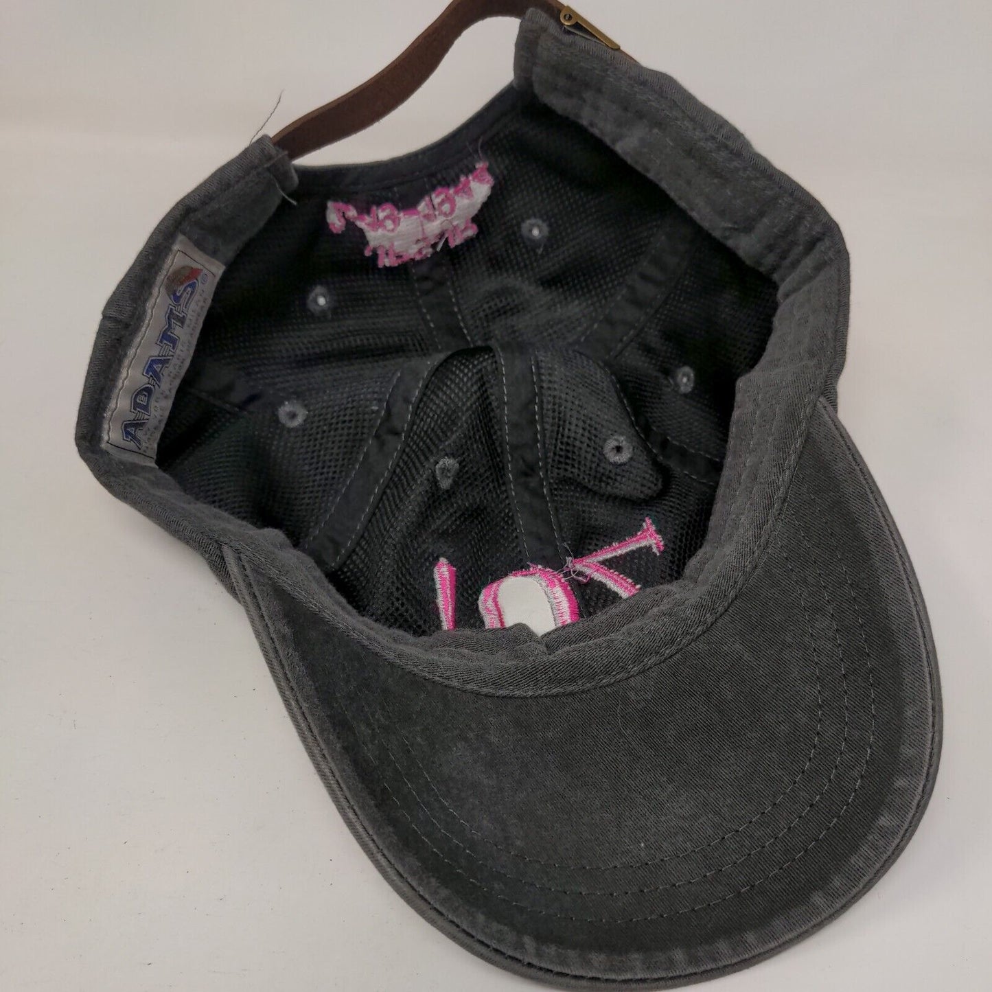 70! Slideback Hat Gray One Size Adjustable Embroidered Vented Holes Adams