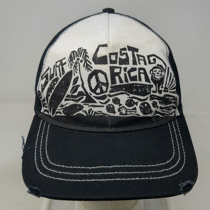 Morpho 5 Panel Black Hat One Size Surf Costa Rica Graphic Snapback Cotton