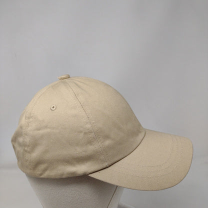 Unbranded Strapback Hat Tan One Size Adjustable Vented Holes 6 Panel Blank