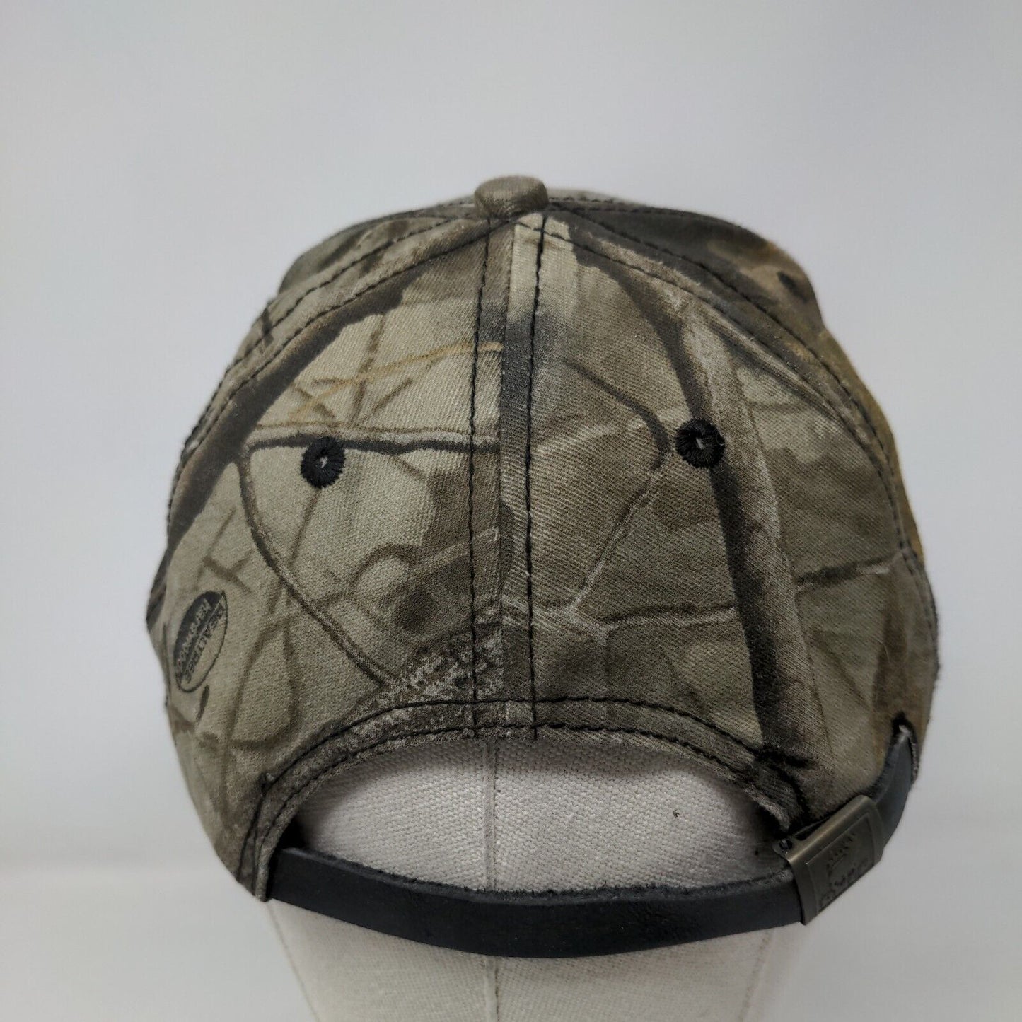 Rocky Mountain Elk Foundation Slideback Hat Camo OSFA Leather Strap