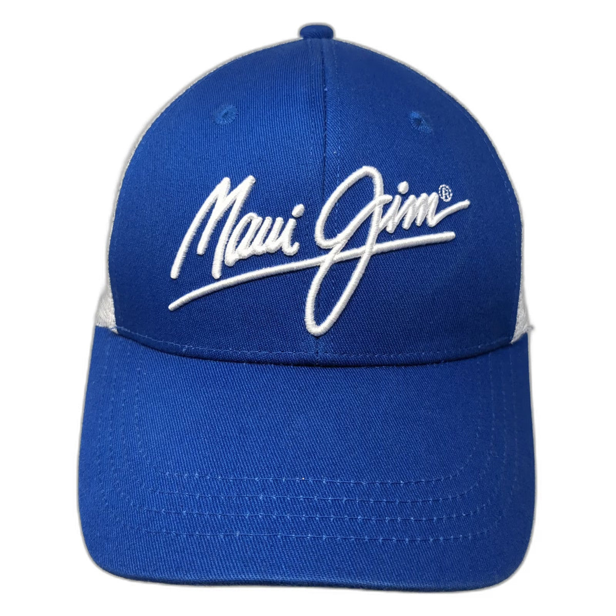 Maui Jim Trucker Hat Blue One Size Hawaii Islands Logo Mesh Back Snapback