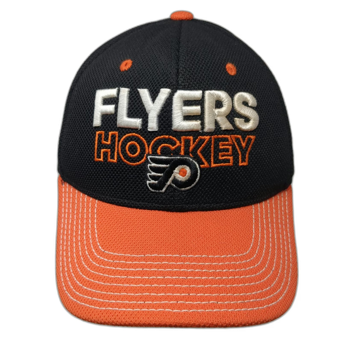 Adidas Philadelphia Flyers NHL Baseball Cap Black Orange Size M Stretch Fit Hat