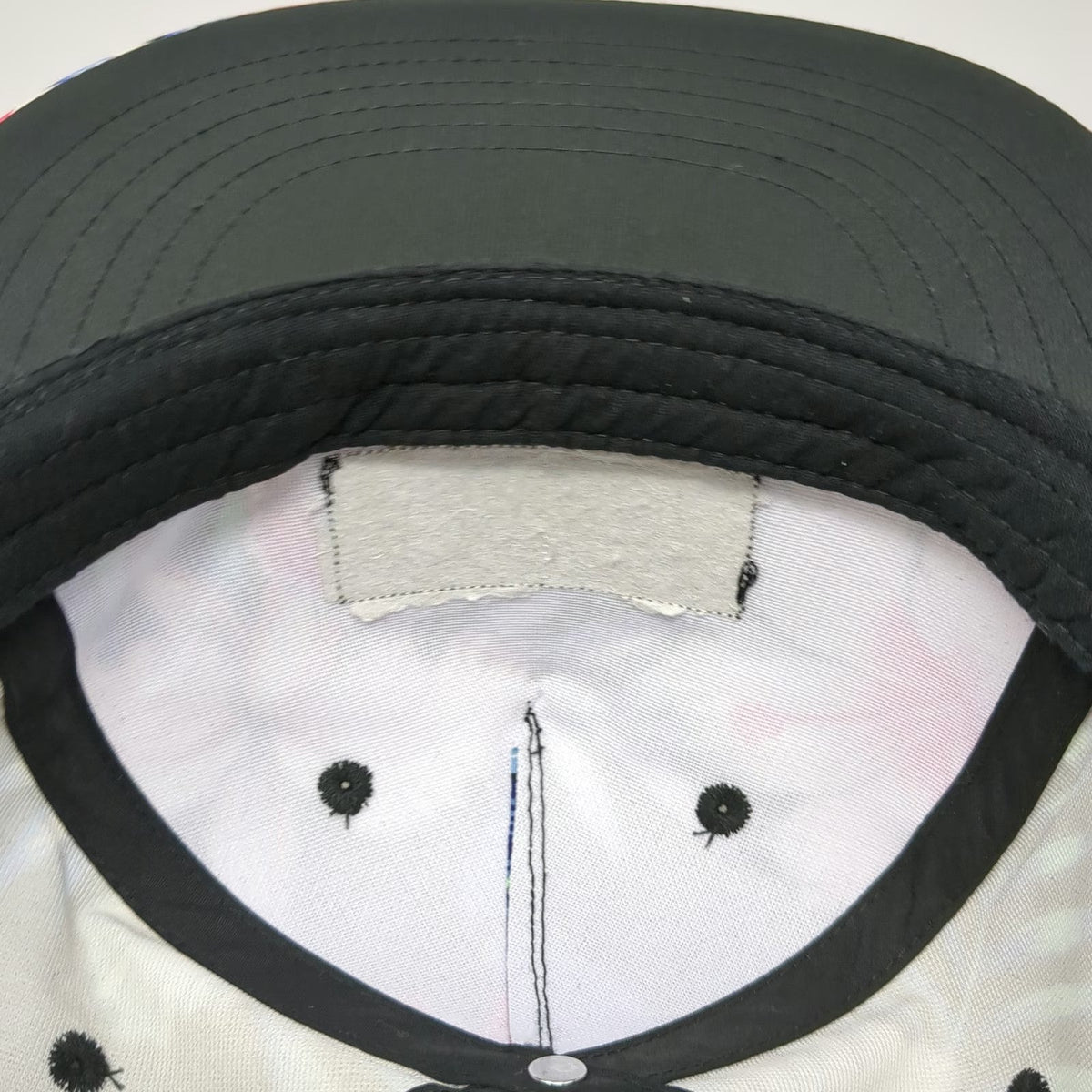 Truly 5 Panel Black Floral Tropical Print One Size Snapback Flat Brim Hat