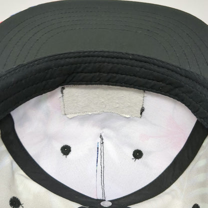 Truly 5 Panel Black Floral Tropical Print One Size Snapback Flat Brim Hat