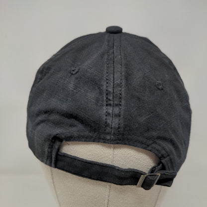 Classic Slideback Hat Black One Size Adjustable Embroidered 6 Panel Cotton