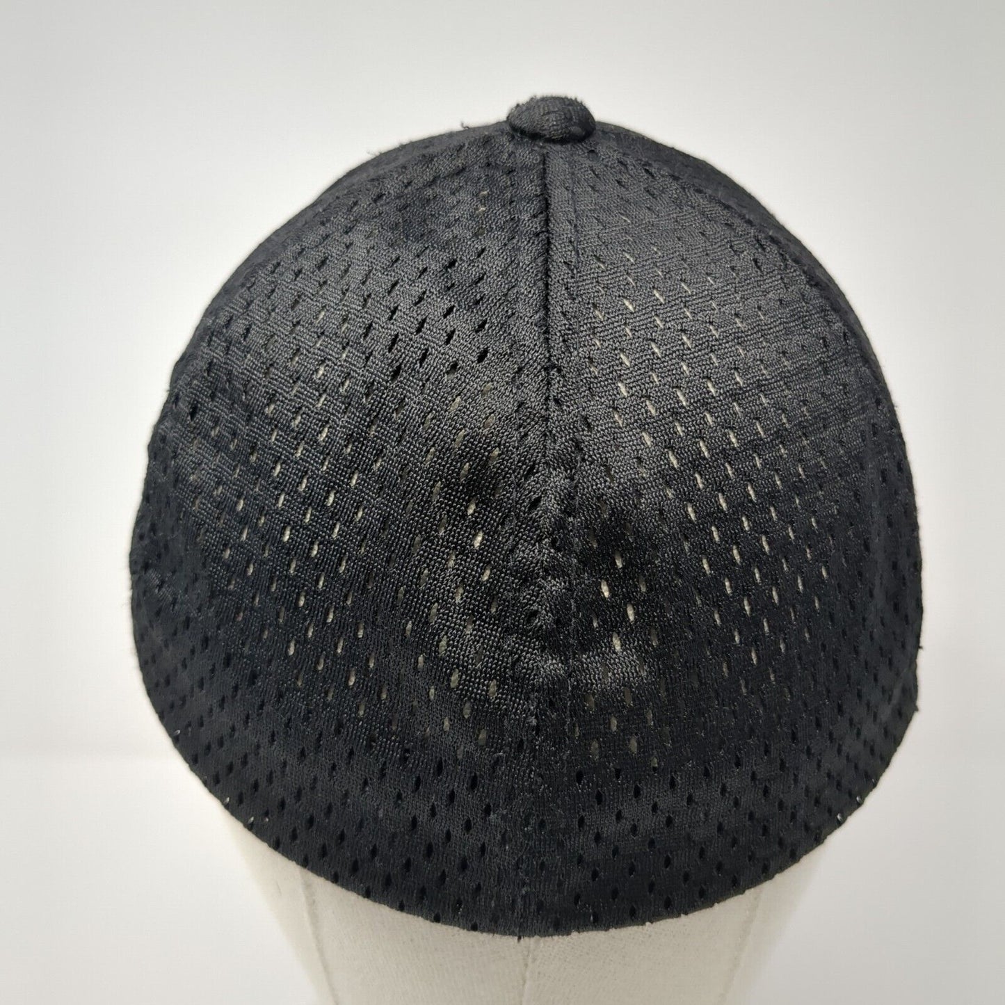 Crown Fitted Hat Black One Size Flexfit Breathable Embroidered 6 Panel Yupoong