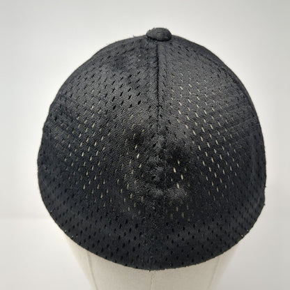 Crown Fitted Hat Black One Size Flexfit Breathable Embroidered 6 Panel Yupoong