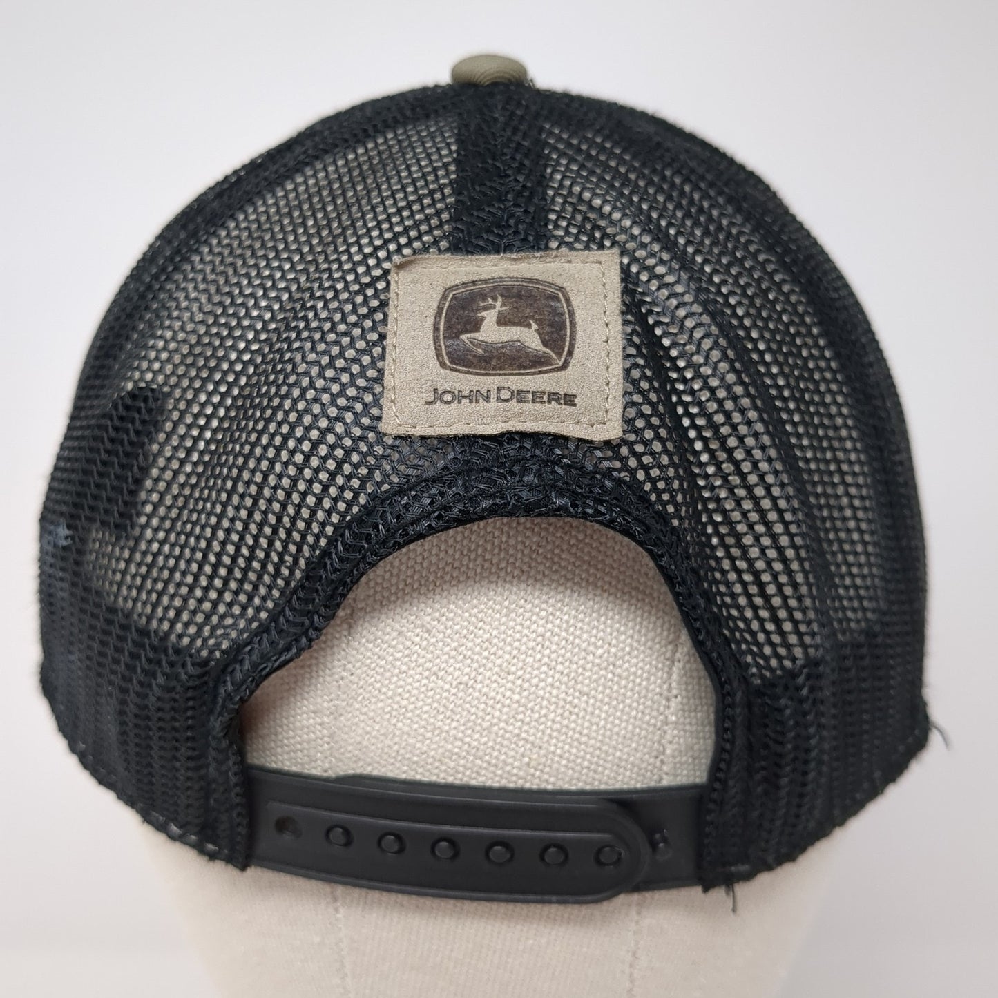 John Deere Equipment Patch Snapback Trucker Hat Brown One Size Mesh Back