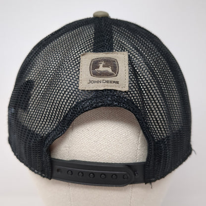 John Deere Equipment Patch Snapback Trucker Hat Brown One Size Mesh Back