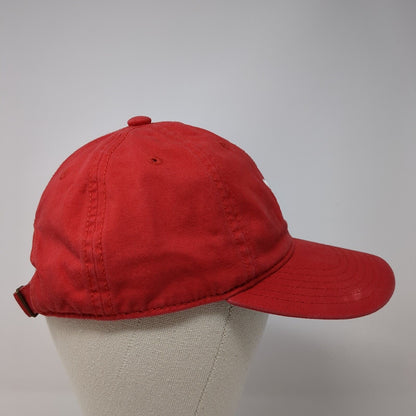 Adidas Slideback Hat Red One Size Adjustable Embroidered Trefoil 6 Panel