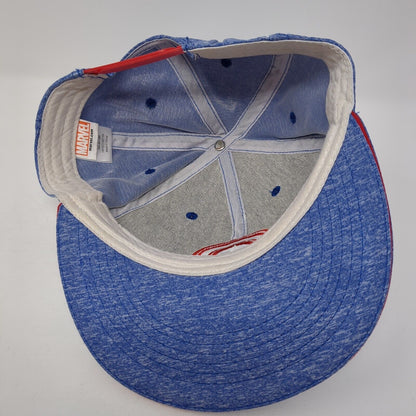 Captain America Snapback Hat Blue One Size Embroidered 6 Panel Marvel