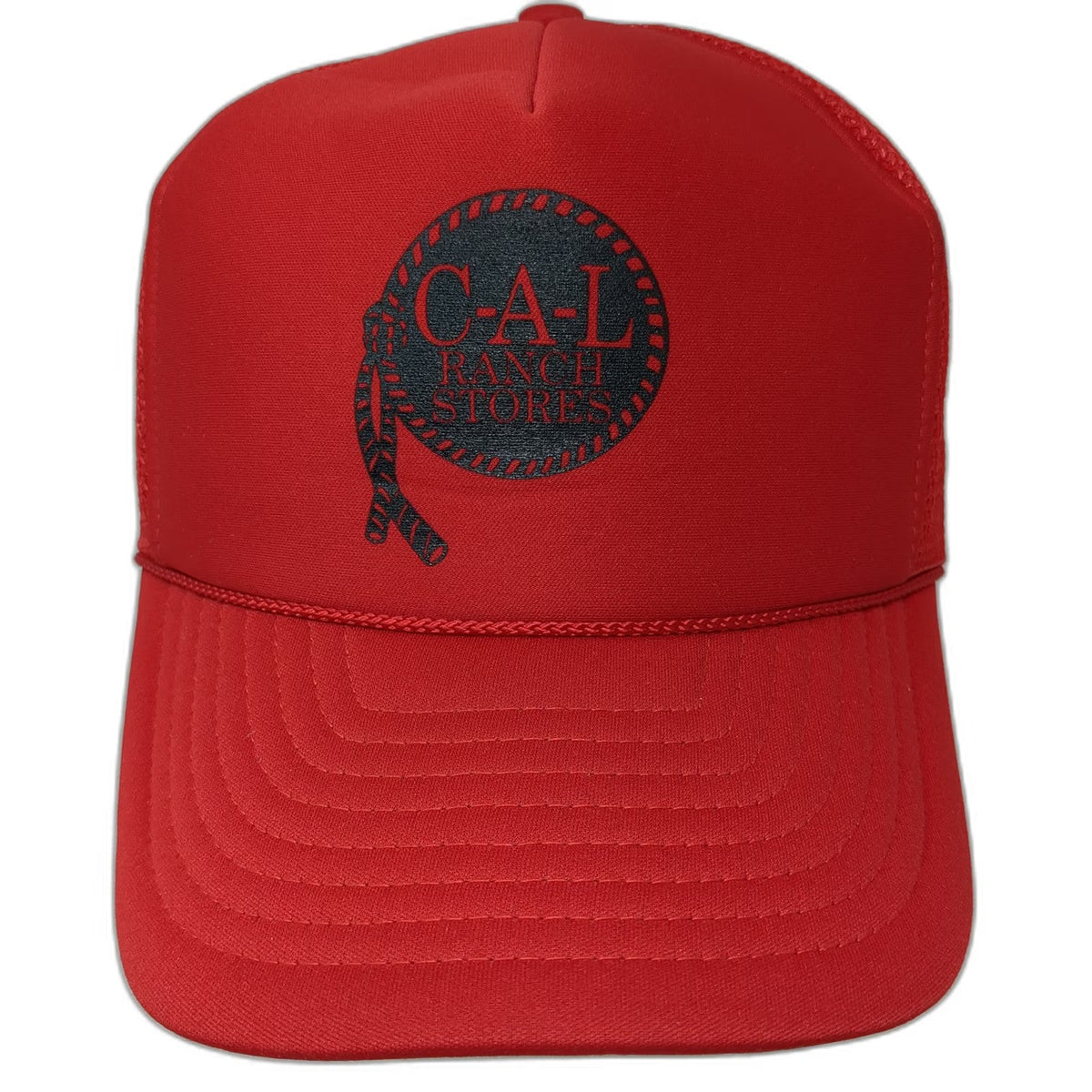 Cameo Trucker Hat Red One Size CAL Ranch Stores Mesh Snapback Foam Front Rope