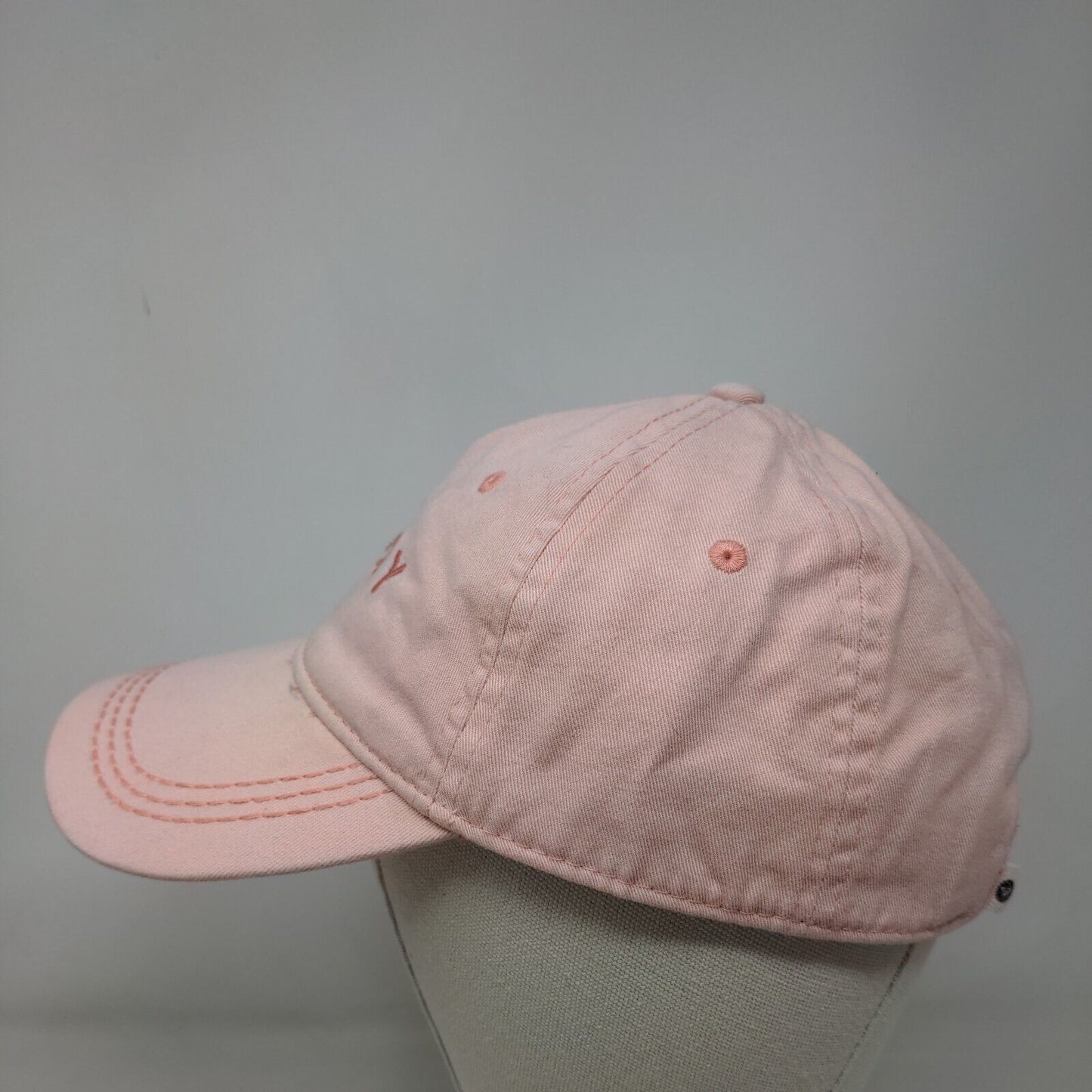 Roxy Strapback Hat Pink One Size Embroidered Adjustable Vent Holes