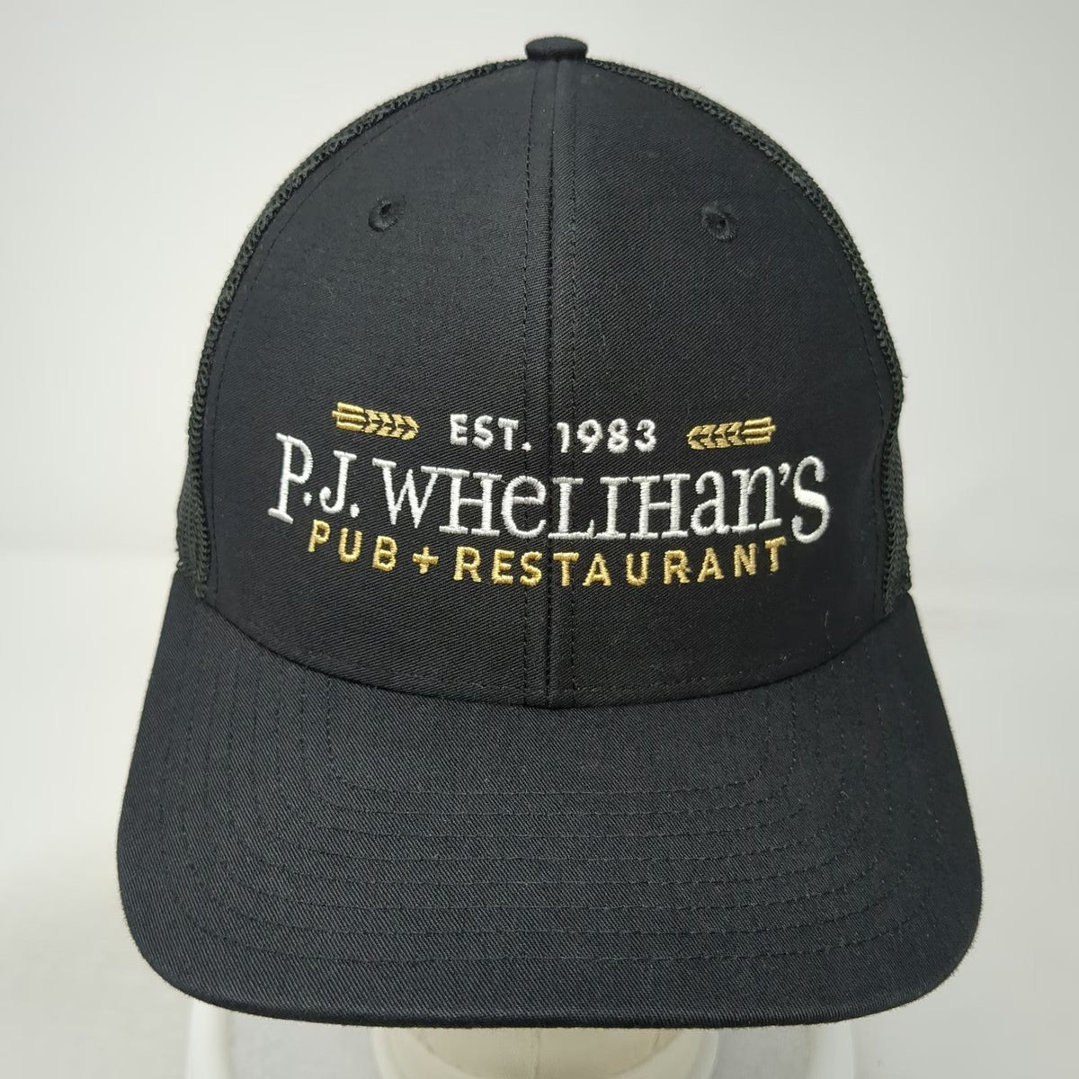 Richardson Trucker Hat Black One Size P.J. Whelihan's Pub Restaurant Mesh Back