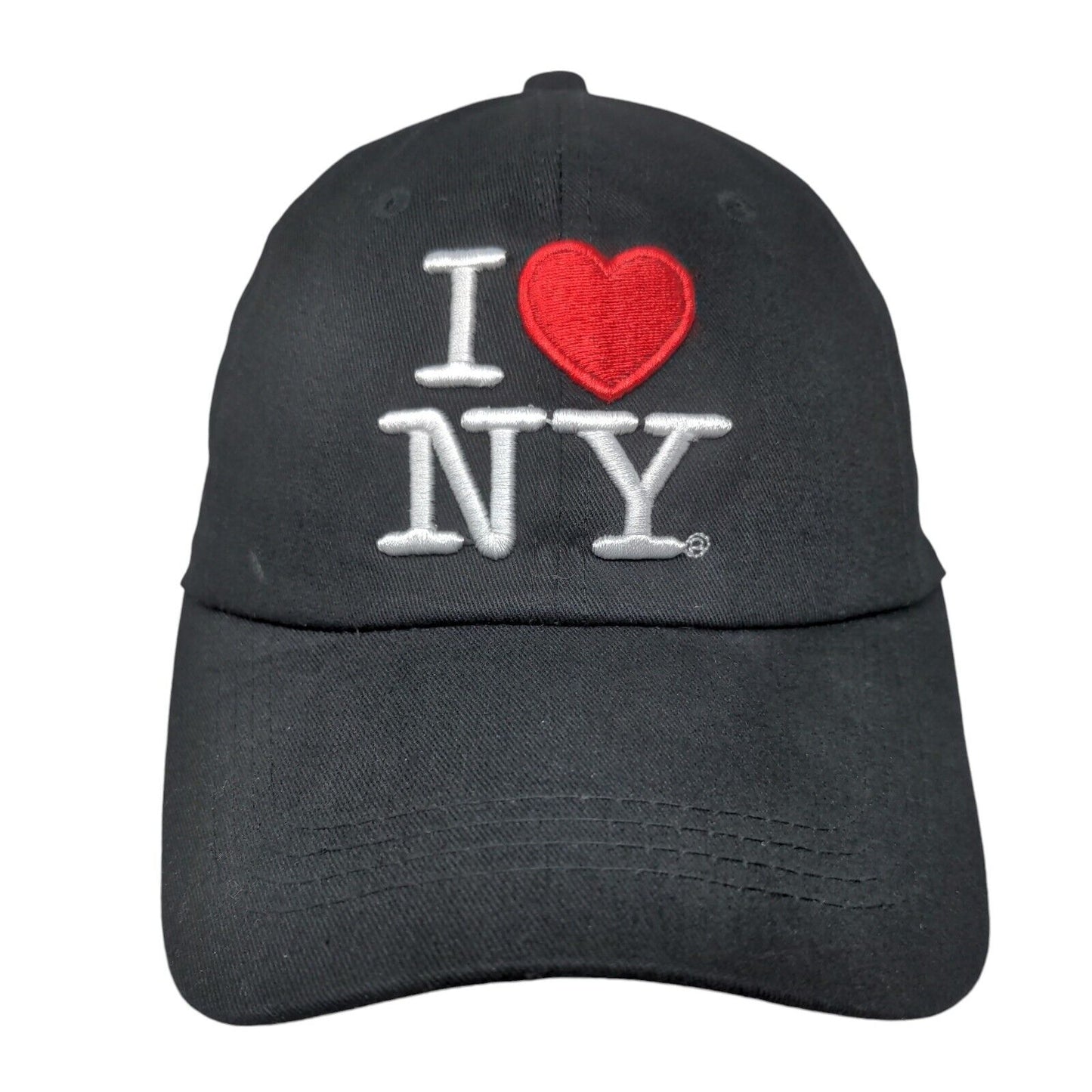 I Love NY Slideback Hat Black OSFA Embroidered Adjustable 6 Panel