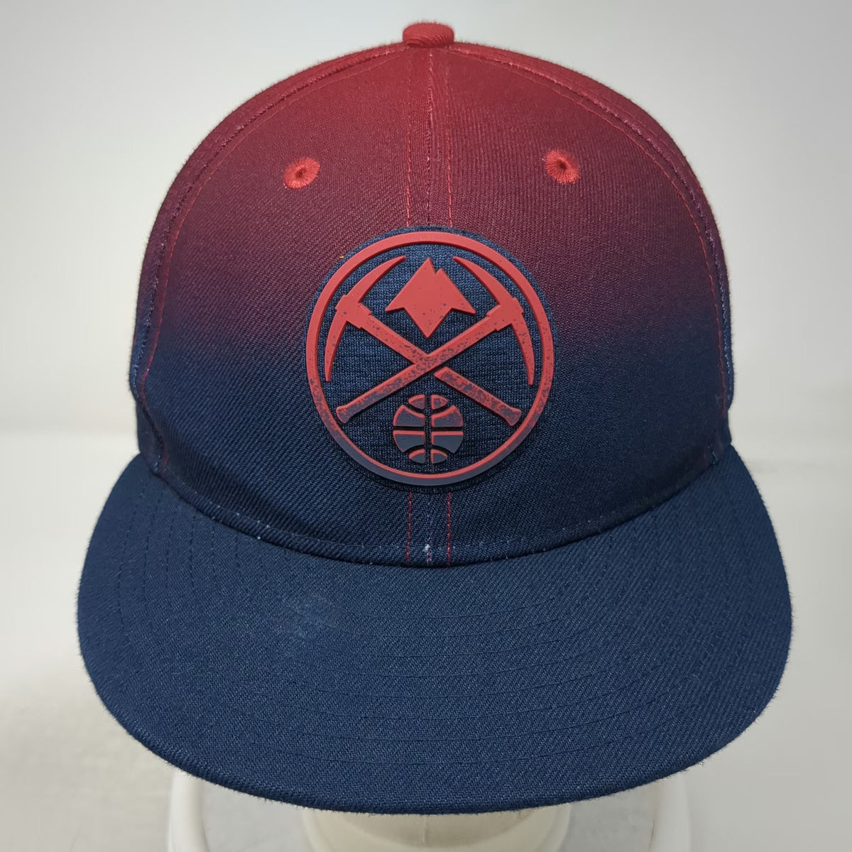 New Era NBA Denver Nuggets Snapback Hat Blue Red OSFM Gradient Flat Brim OSFM