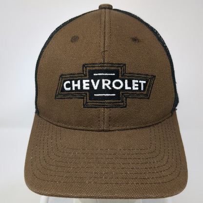 Outdoor Cap Trucker Hat Brown One Size Mesh Back Snapback Chevrolet Logo Hat