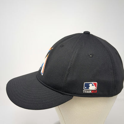 OC Sports Miami Marlins MLB Hat Black Baseball Cap L Stretch Fit Team Logo Fish