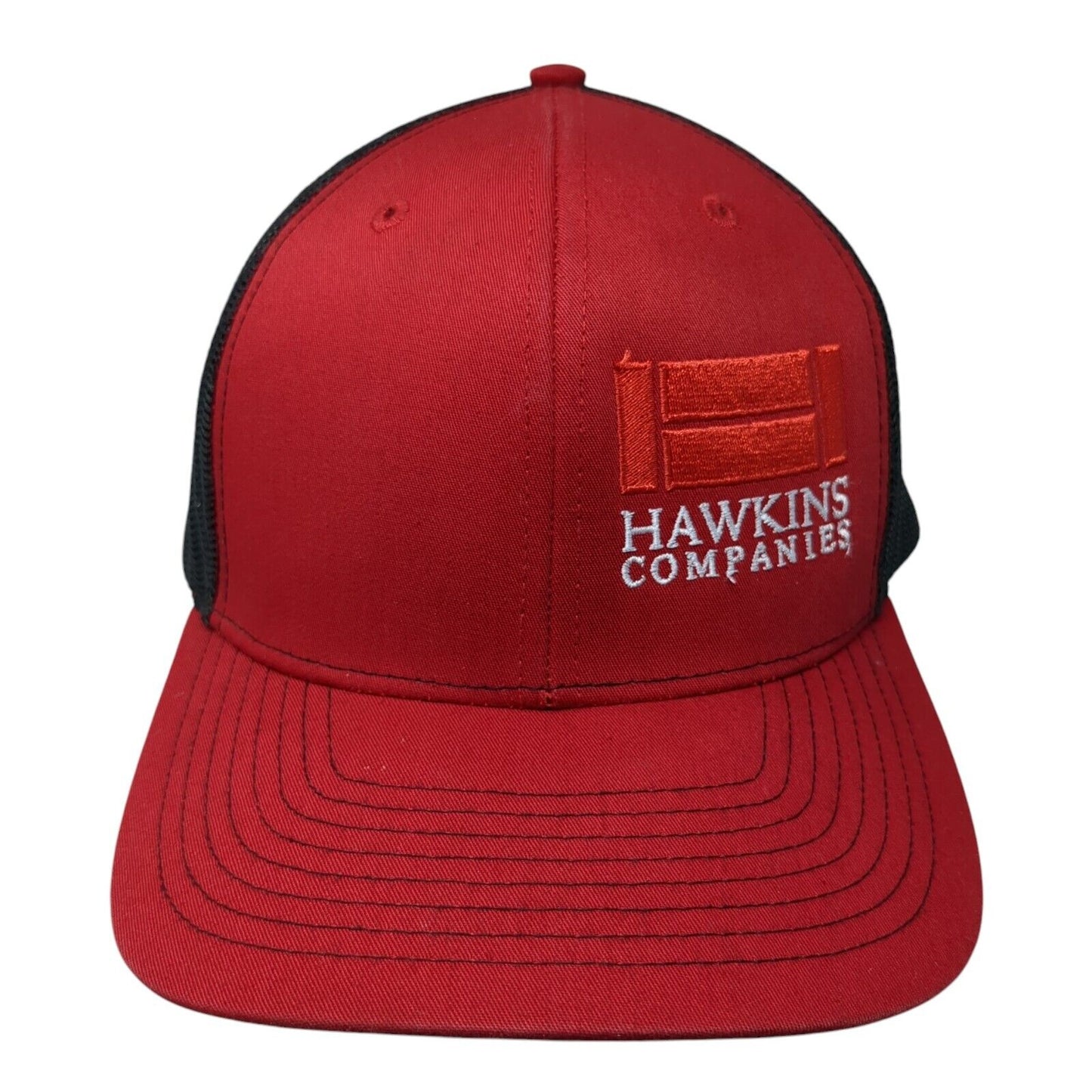 Hawkins Companies Snapback Trucker Hat Red OS Adjustable Mesh Back Richardson
