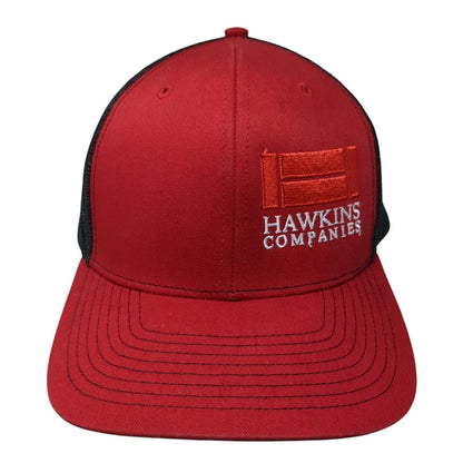Hawkins Companies Snapback Trucker Hat Red OS Adjustable Mesh Back Richardson