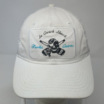 Da Conch Shack Turks Caicos Snapback Trucker Hat White One Size Mesh Back