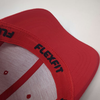 Flexfit Baseball Cap Red M Stretch Fit Embroidered Style Graphic Logo hat
