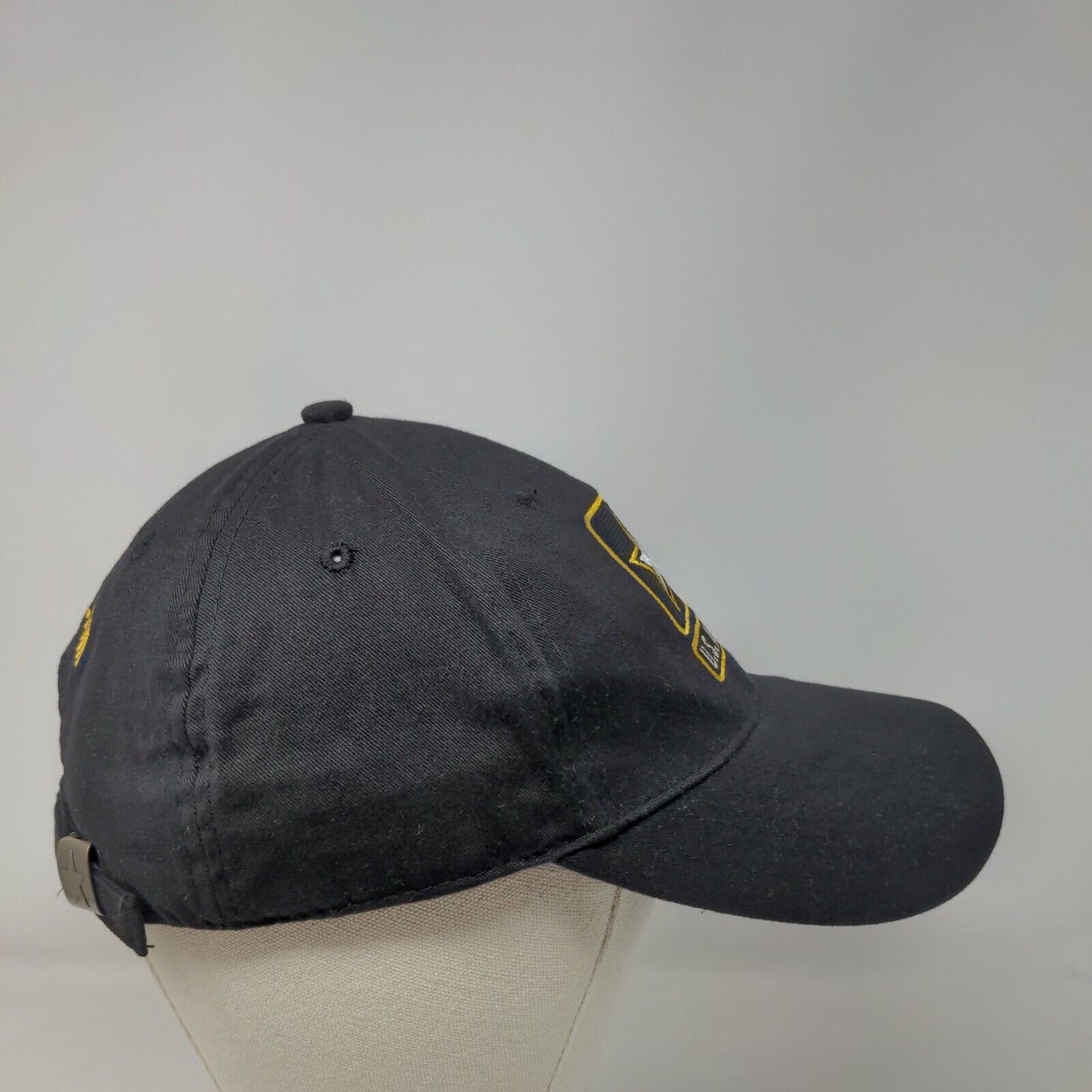 US Army Slideback Hat Black One Size Embroidered Adjustable 6 Panel