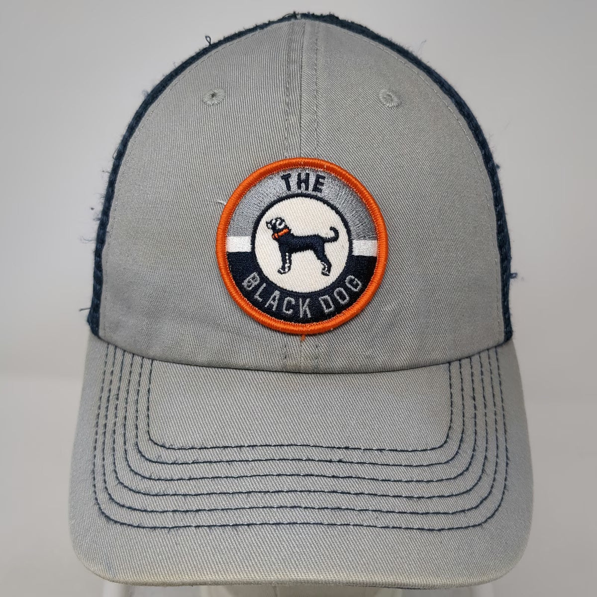 47 Brand Gray Blue One Size Trucker Hat The Black Dog Snapback Mesh Patch Logo