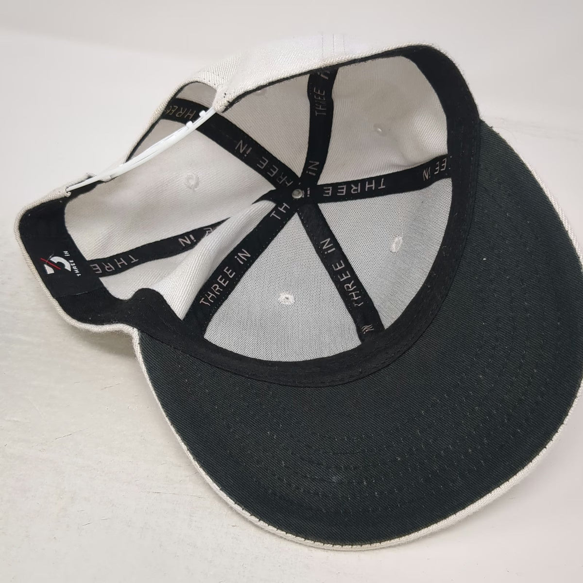 THREE IN Snapback Hat White One Size Martin Guitar Nazareth PA Flat Brim Pick