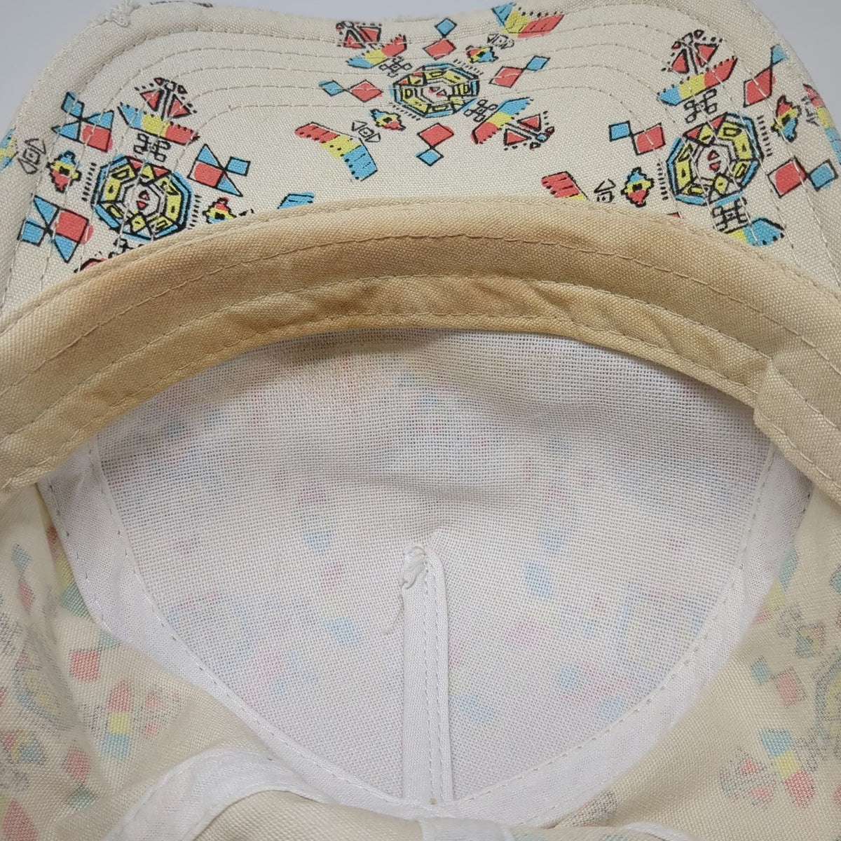 Billabong 5 Panel Beige Geometric Tribal One Size Hat Slideback All Over Pattern