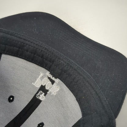 Peet's Coffee Baseball Cap Black One Size Leather Strap Slideback 6 Panel Hat