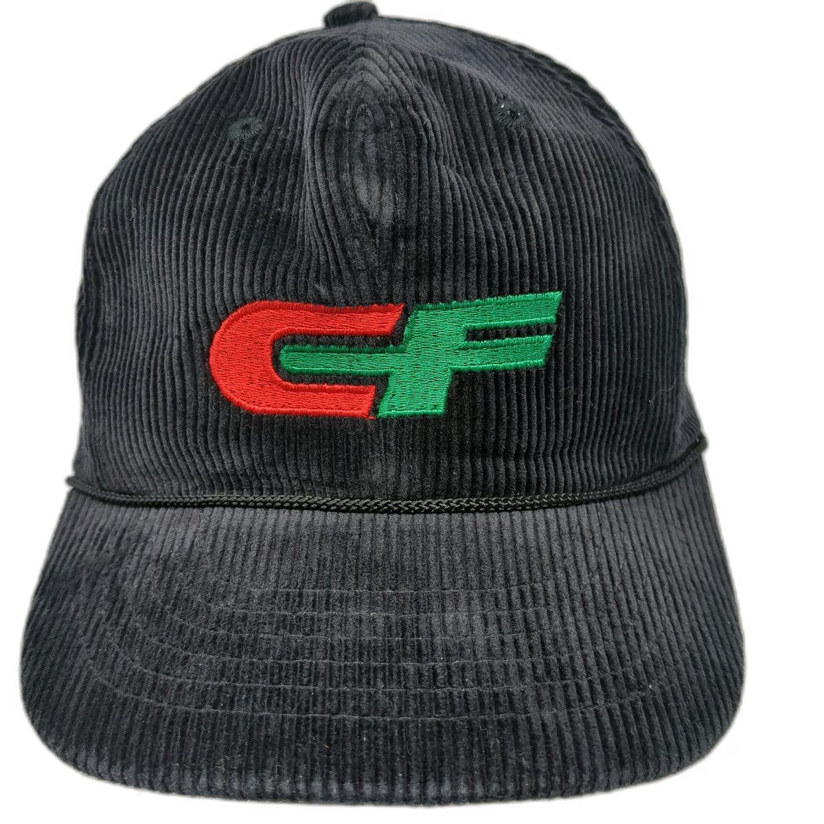 5 Panel Black One Size Corduroy Rope Brim Consolidated CF Red Green Snapback Hat