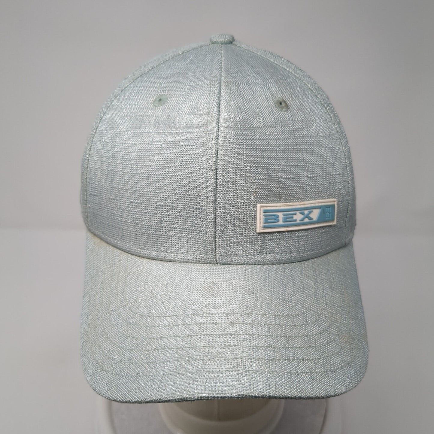 Bex Snapback Hat Blue One Size Adjustable Embroidered Vented Holes 6 Panel