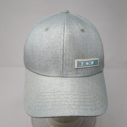 Bex Snapback Hat Blue One Size Adjustable Embroidered Vented Holes 6 Panel