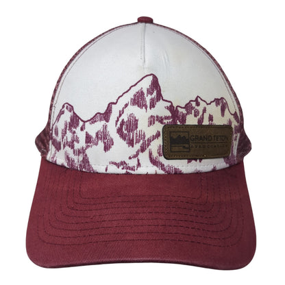 Grand Teton Association Snapback Trucker Hat Red One Size Mesh Back