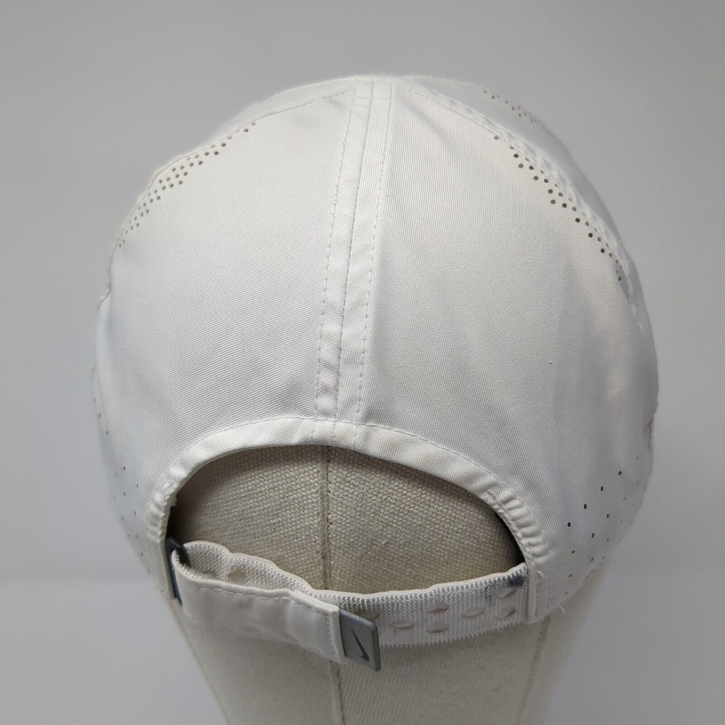 Nike Strapback Hat White One Size Adjustable Featherlight Dri-Fit Polyester
