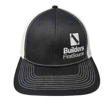 Builders First Source Snapback Trucker Hat Black OS Adjustable Mesh Back Ivory