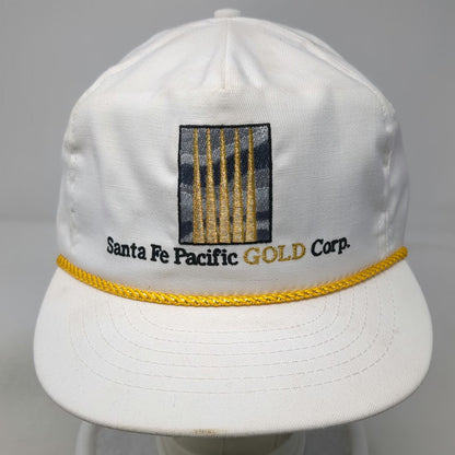Cap America 5 Panel White One Size Hat Santa Fe Pacific Gold Corp Snapback Rope