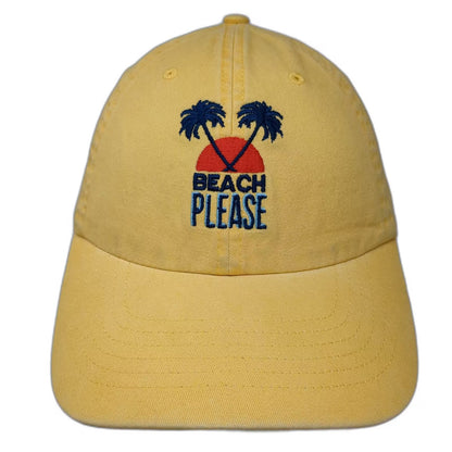 Wembley Yellow Baseball Cap Beach Please Palm Trees One Size Adjustable Hat
