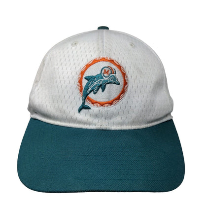 '47 Brand Men's Strapback Hat White OSFA Embroidered Miami Dolphins Logo