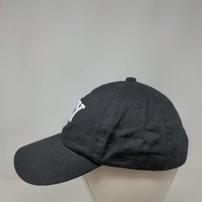 NY Slideback Hat Black One Size Embroidered Adjustable Solid 6 Panel