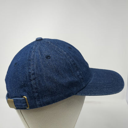 Zyia Active Baseball Cap Blue One Size Denim Slideback Cotton Tonal Logo Hat