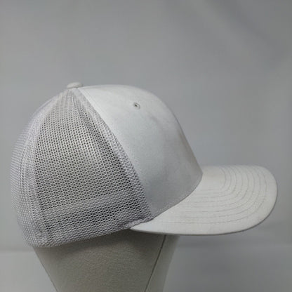 Buck This Fitted Mesh Back Trucker Hat White OSFA Flexfit Yupoong