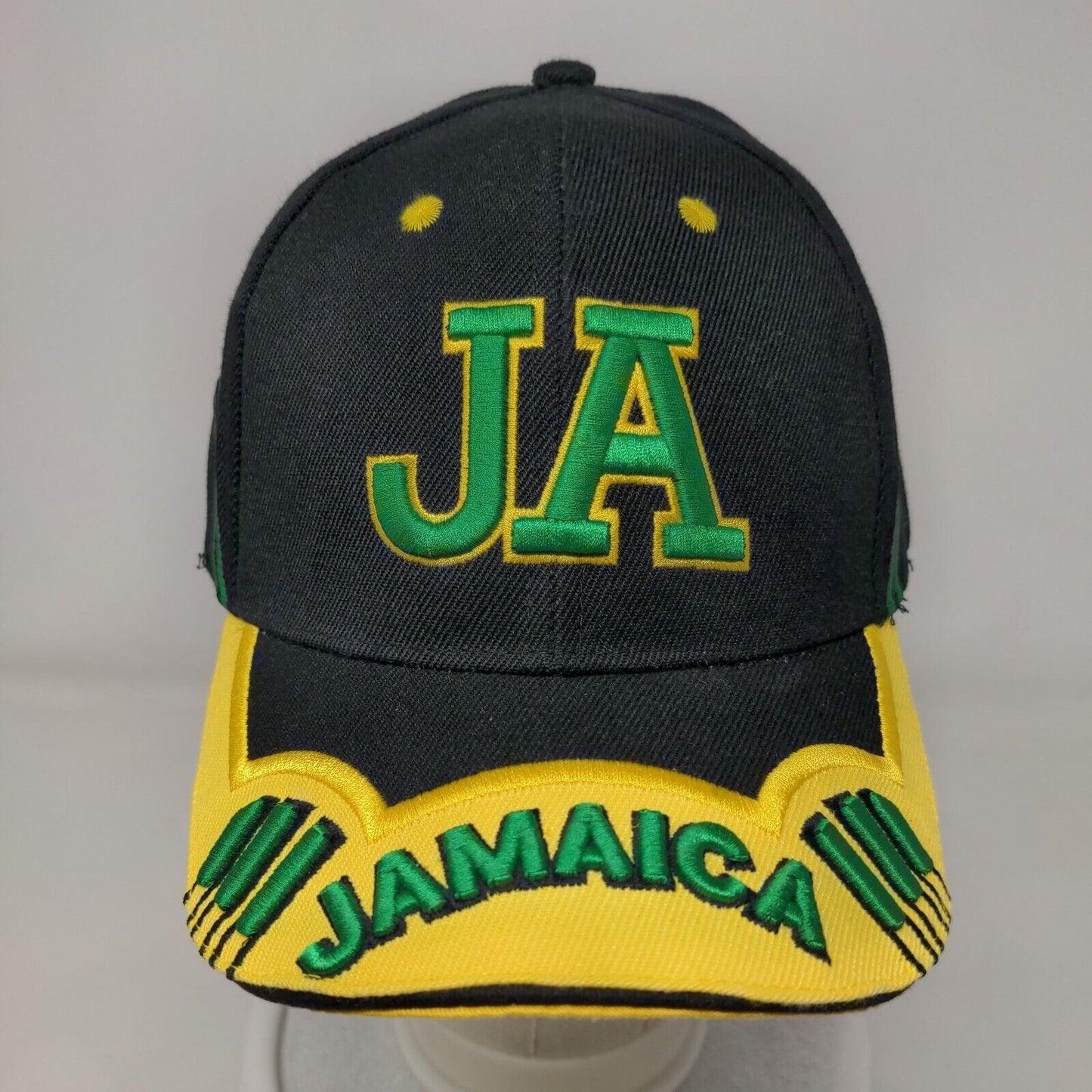 JA Jamaica Strapback Hat Multicolor Size 58 cm Adjustable Vented Holes 6 Panel