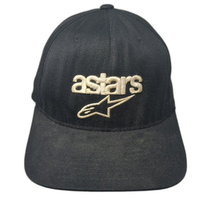 Alpinestars Baseball Cap Black 7 1/4 Astars Logo Flexfit Motorsports Gear Hat