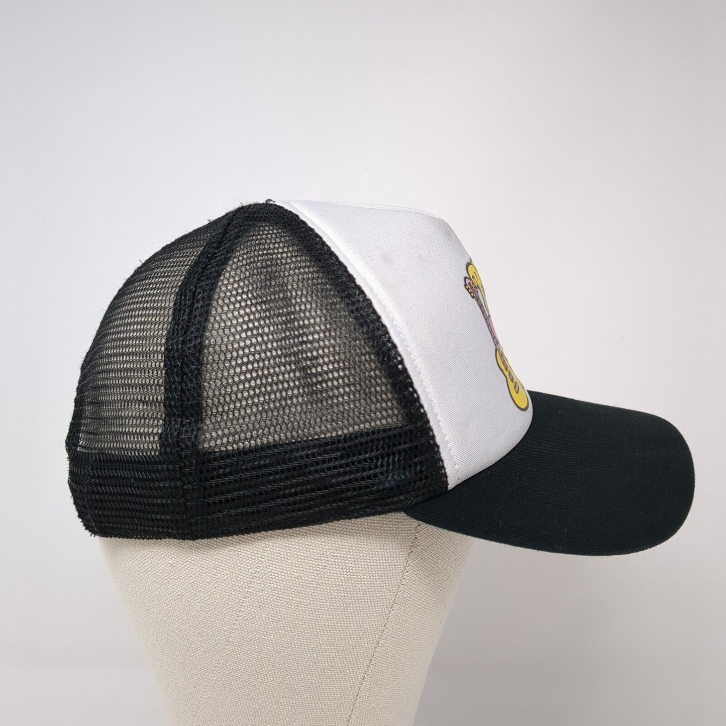 Peace Love Music Snapback Trucker Hat Black Youth 5-10 Years Mesh Back