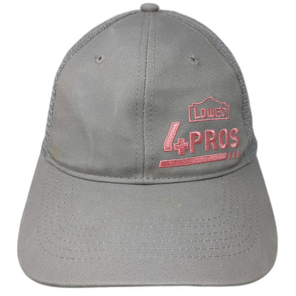 Lowe's 4 PROS Trucker Hat Gray One Size Mesh Snapback Workwear Logo Employee