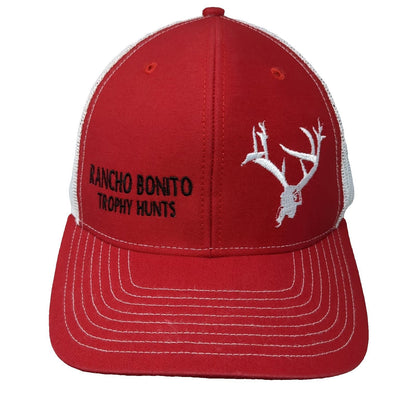 Richardson Trucker Hat Red White One Size Rancho Bonito Trophy Hunts Snapback