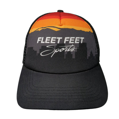 Fleet Feet Sports Snapback Trucker Hat Black OSFM Mesh Back Boco Gear